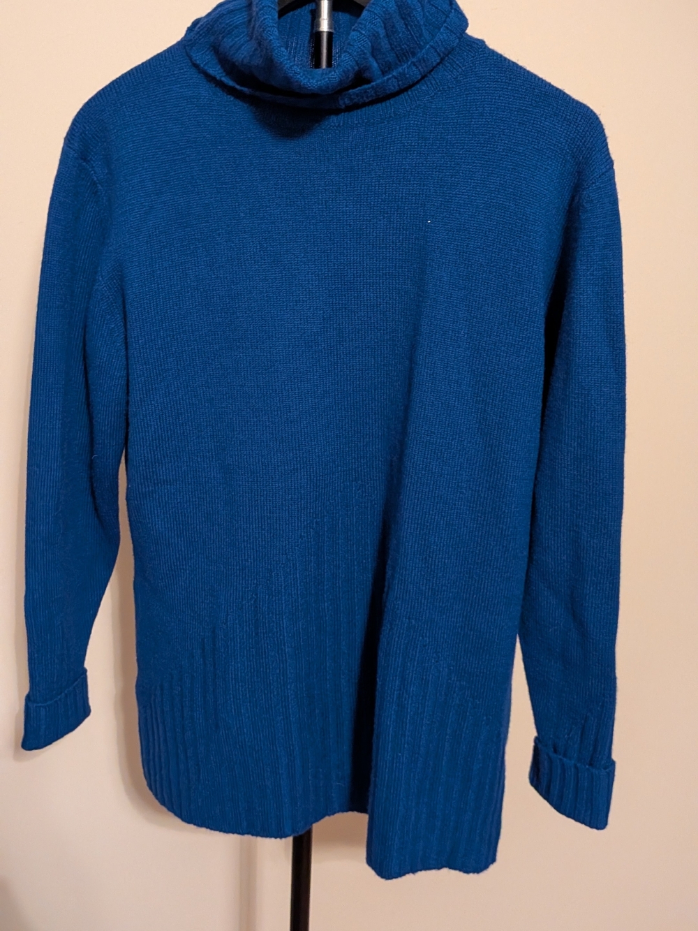 Merino Wool Jacqueline Ferrar Blue Turtleneck Sweater